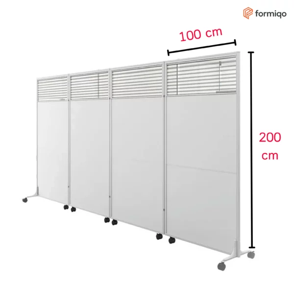 พาทิชั่น ฉากกั้นห้องเคลื่อนย้ายได้ แบบล่างทึบ-บนกระจก สูง 200 CM รุ่น PT - 04